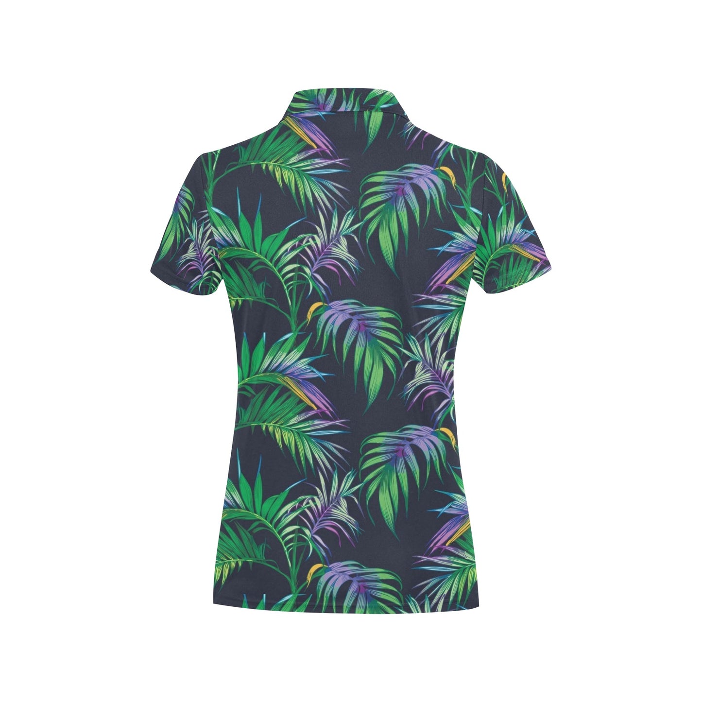 Palm Leaves Pattern Print Design PL04 Women's Polo Shirt