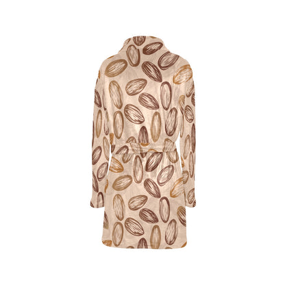 Almond Pattern Print Design 02 Women's Fleece Robe
