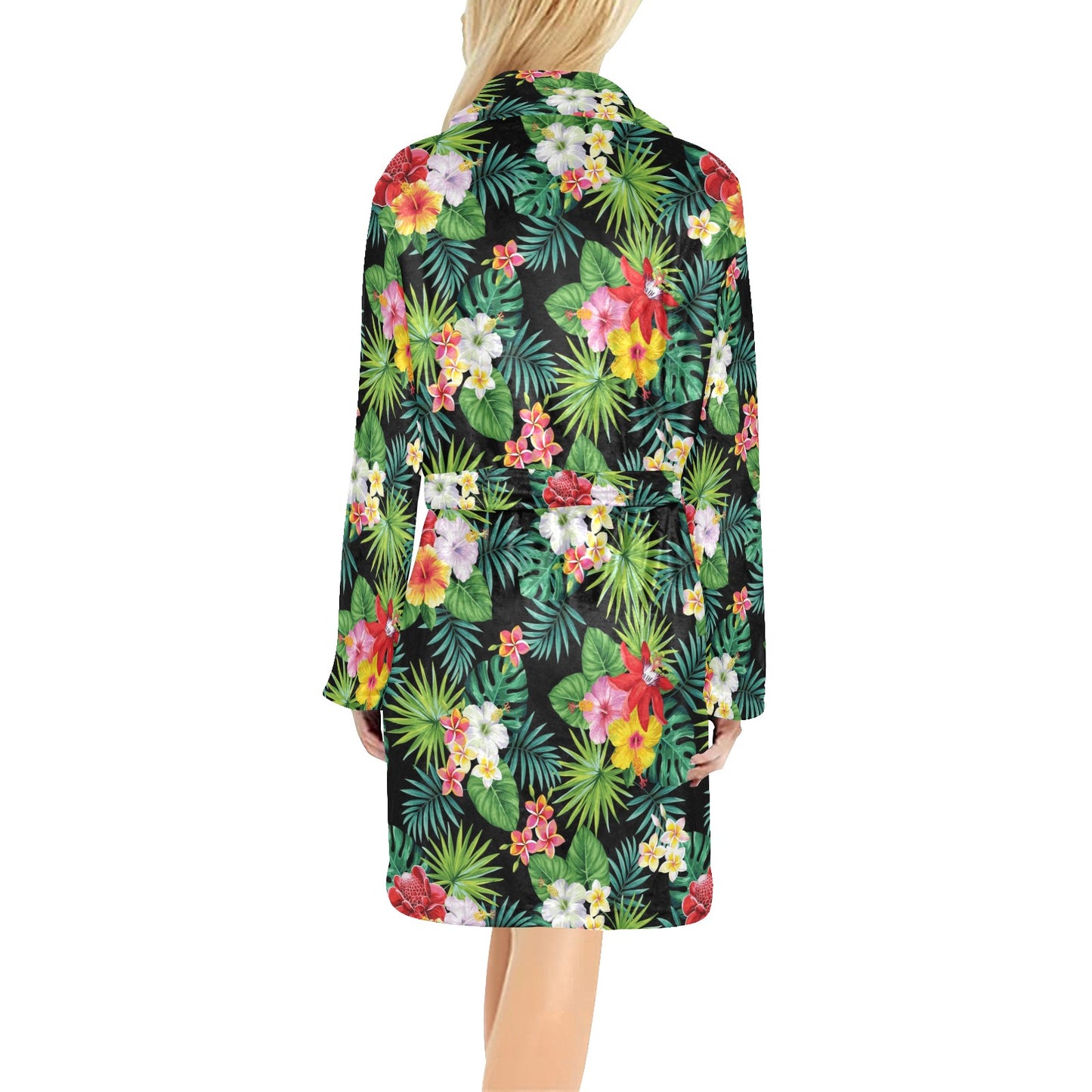 Hibiscus Hawaiian flower tropical Women's Fleece Robe