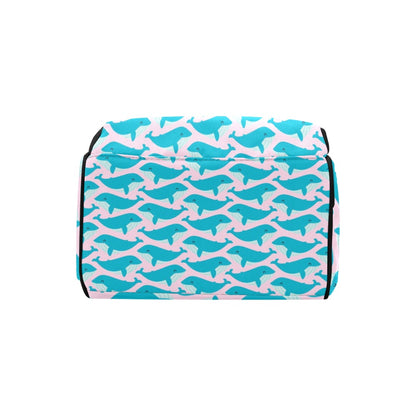 Whale Print Design LKS302 Diaper Bag Backpack