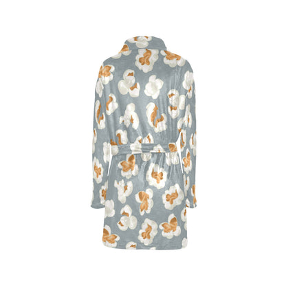 Popcorn Pattern Print Design A05 Women's Fleece Robe