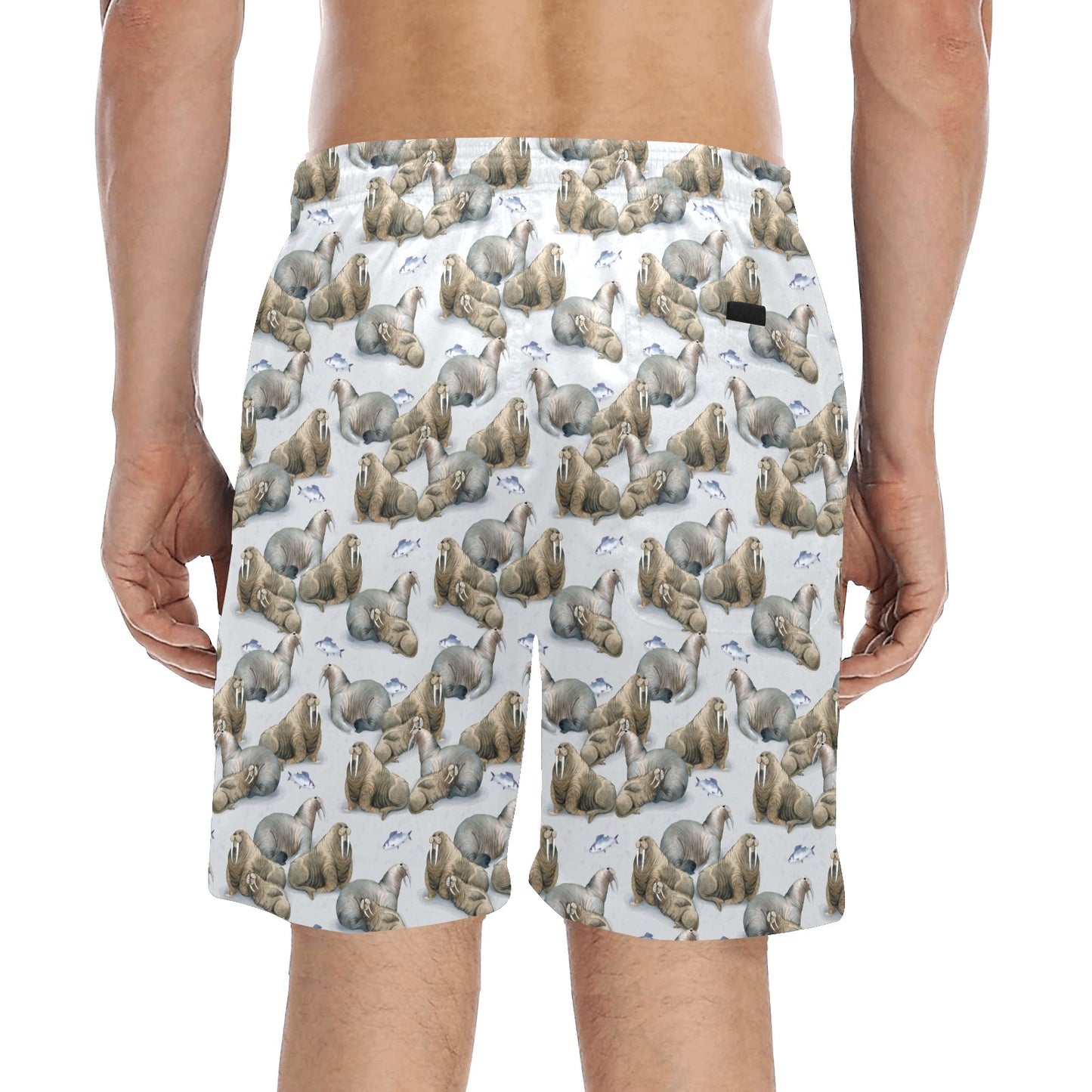 Walrus Print Design LKS401 Men's Swim Trunks Beach Shorts