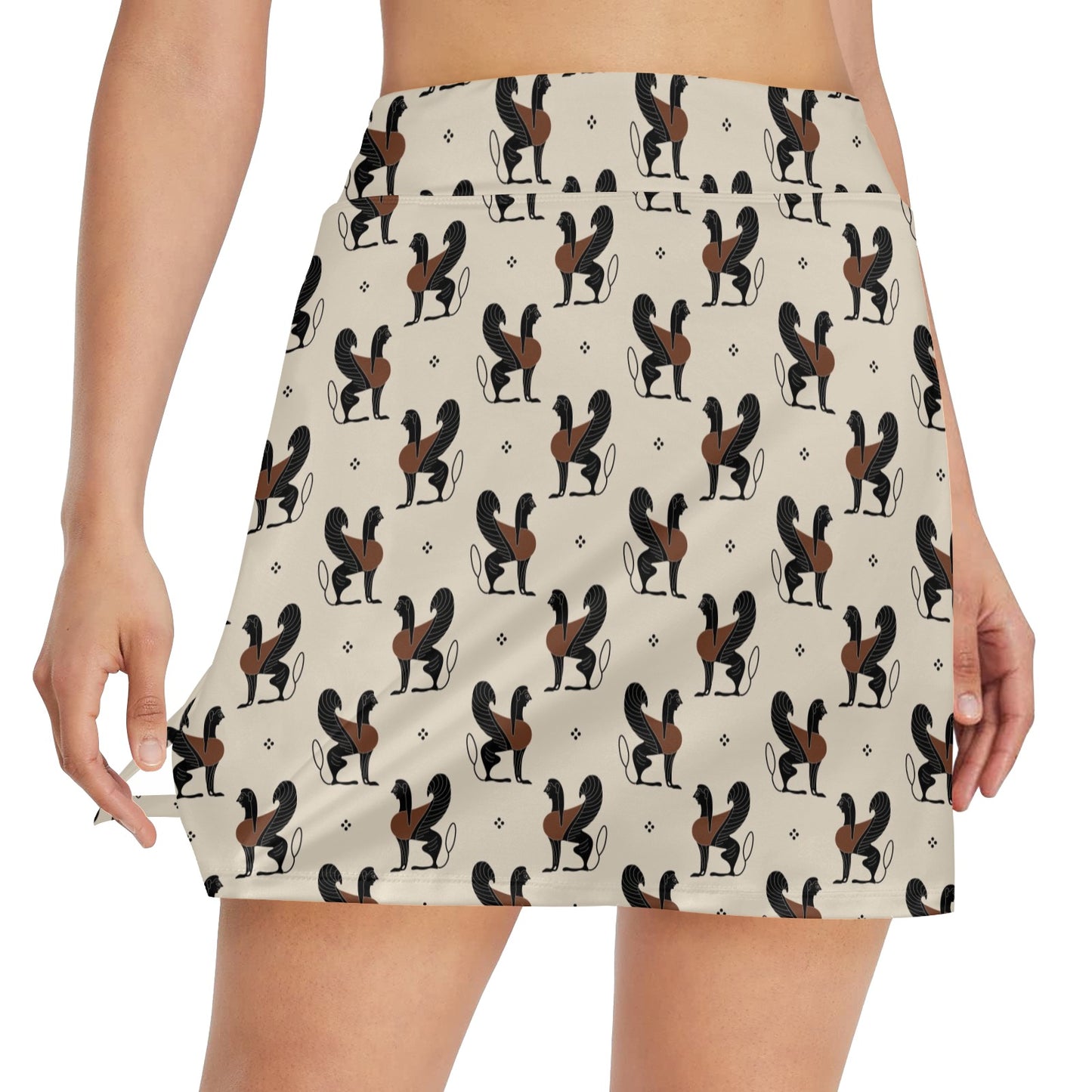 Ancient Greek Print Design LKS3010 17" Golf & Pickleball Skort with Pockets