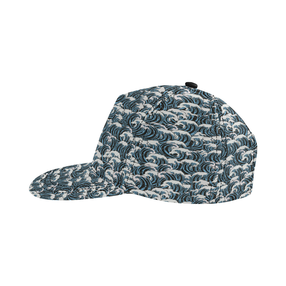 Surf Wave Pattern Print Snapback Cap