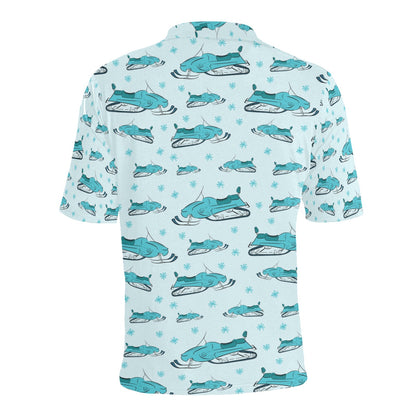 Snowmobile Print Design LKS301 Men Polo Shirt