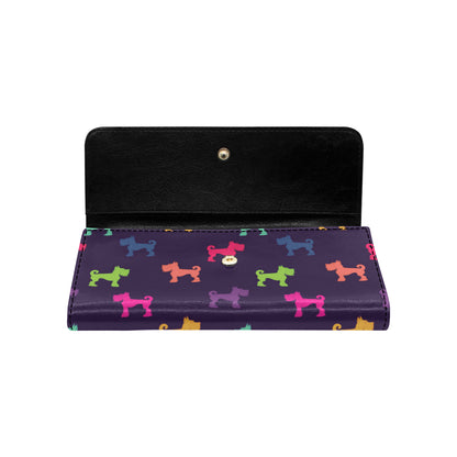 Schnauzers Pattern Print Design A05 Women's Trifold Wallet