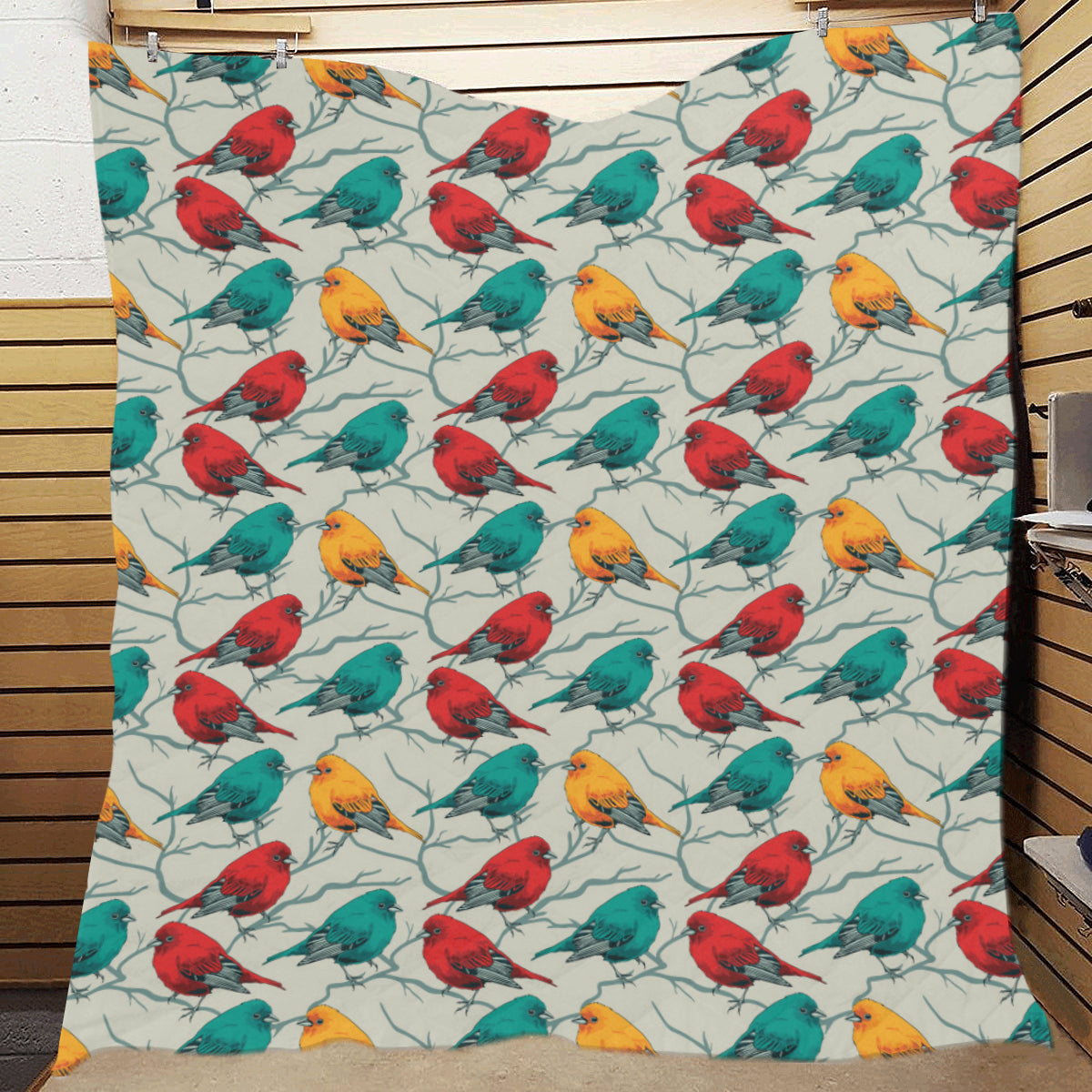 Birds Pattern Print Design 04 Premium Quilt