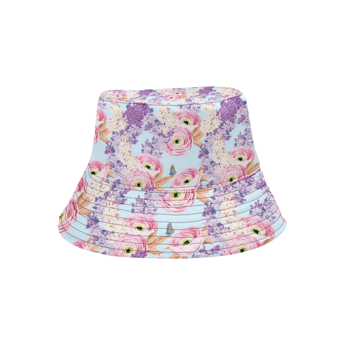 Lilac Pattern Print Design LI03 Unisex Bucket Hat
