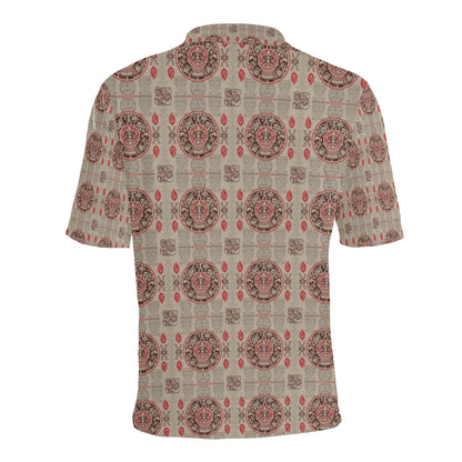 Calendar Aztec Print Pattern Men Polo Shirt