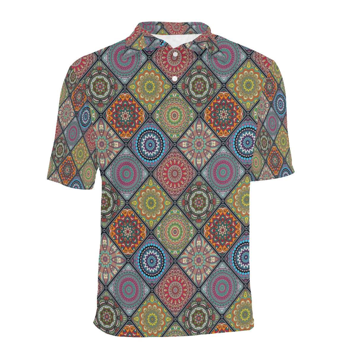 Bohemian Pattern Print Design 05 Men Polo Shirt