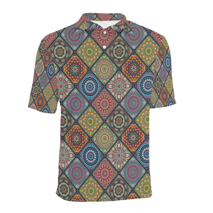 Bohemian Pattern Print Design 05 Men Polo Shirt