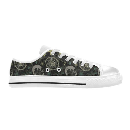 World Map Print Design LKS303 Women's White Low Top Shoes