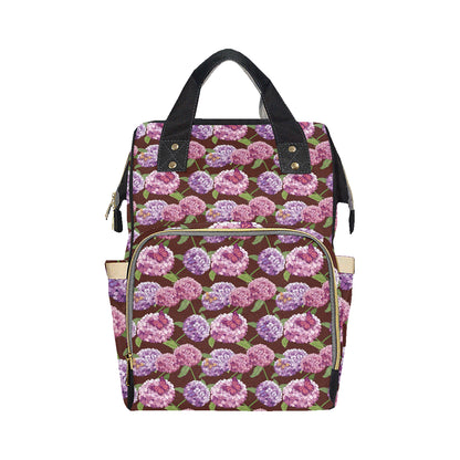 Hydrangea Pattern Print Design HD08 Diaper Bag Backpack