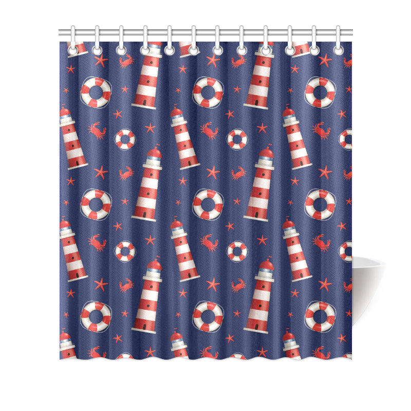 Nautical Pattern Print Design A03 Shower Curtain