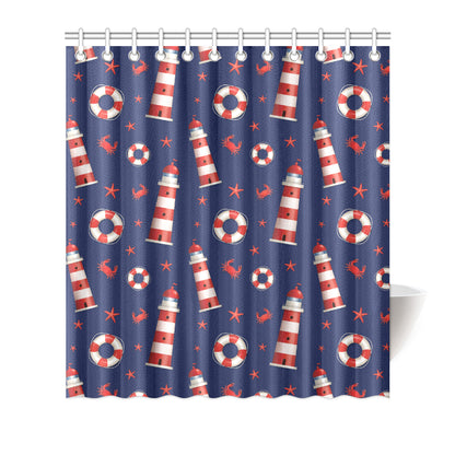 Nautical Pattern Print Design A03 Shower Curtain
