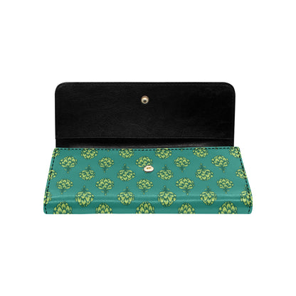Artichoke Pattern Print Design 04 Women's Trifold Wallet