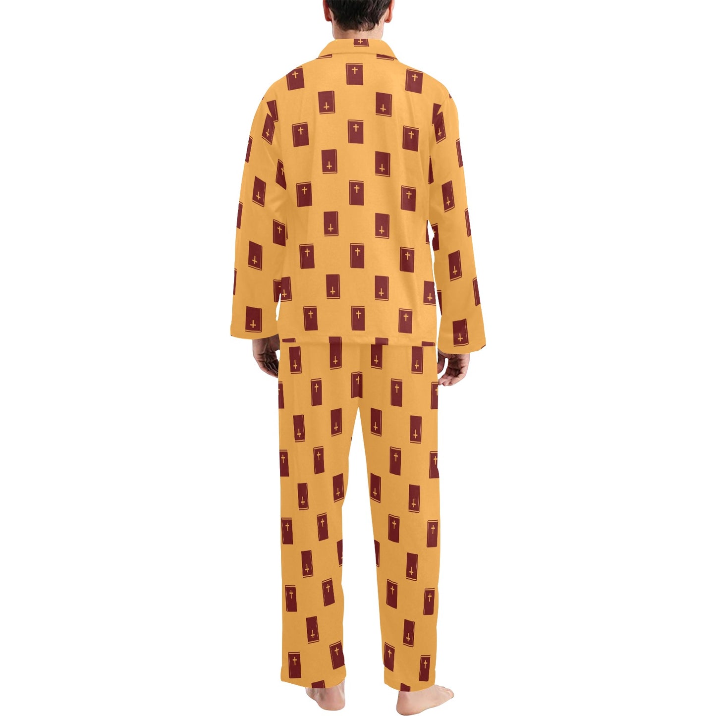 Bible Pattern Print Design 05 Men's Long Pajama Set