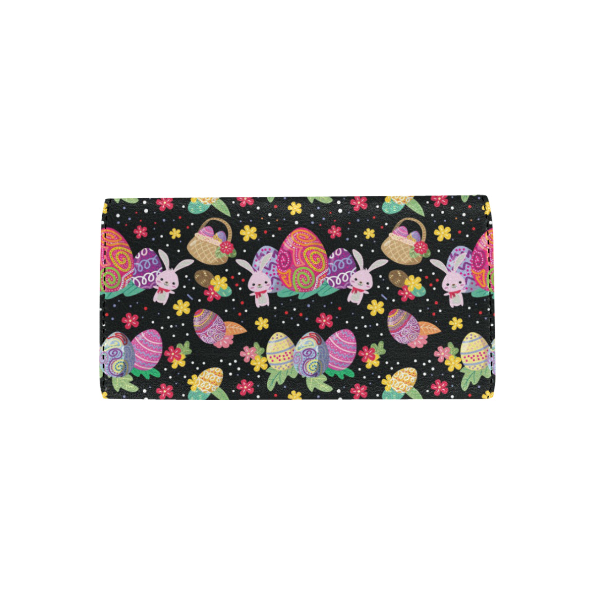 Easter Eggs Pattern Print Design RB06 Women's Trifold Wallet