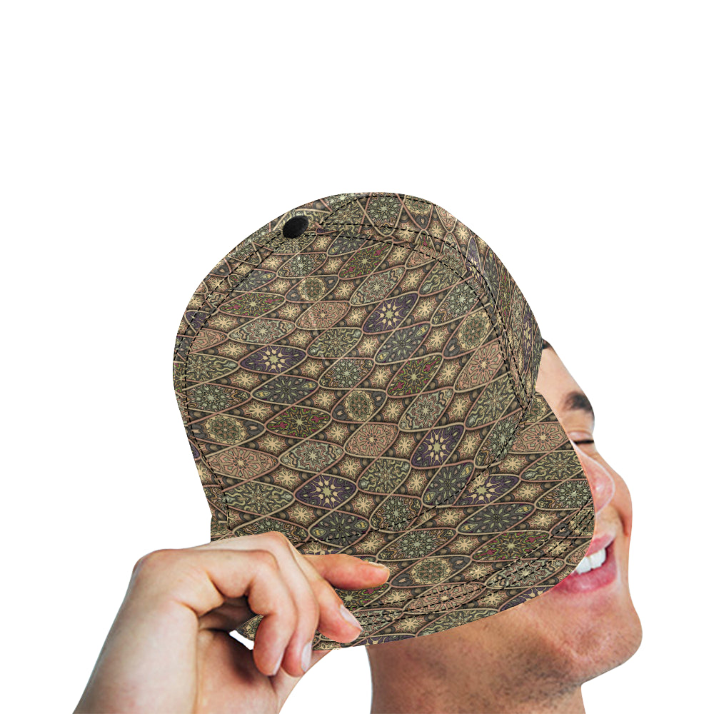 Mandala Motif Themed Design Print Snapback Cap