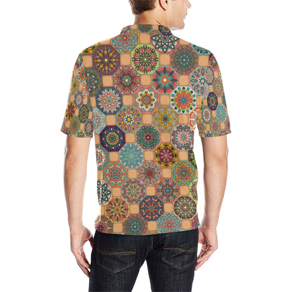Boho Pattern Print Design 07 Men Polo Shirt