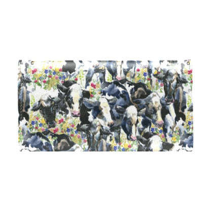 Cow Watercolor Print Pattern Women's Trifold Wallet