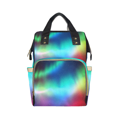 Aurora Borealis Pattern Print Design 02 Diaper Bag Backpack