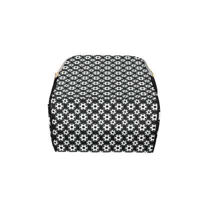 Soccer Ball Black Print Pattern Diaper Bag Backpack