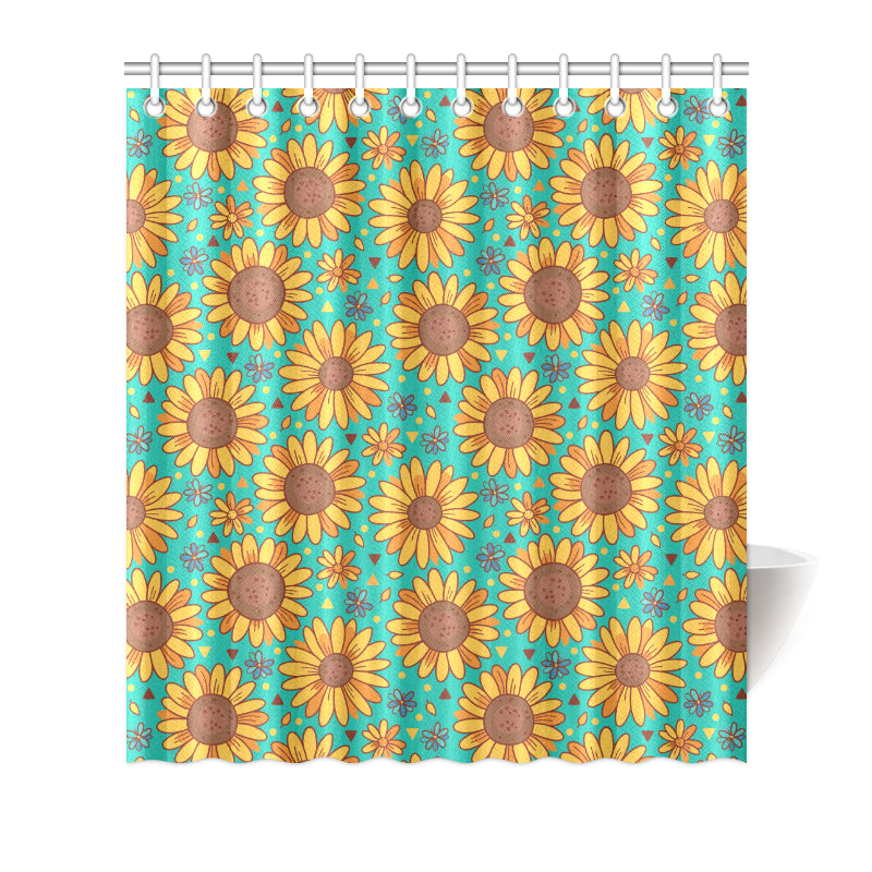 Sunflower Pattern Print Design SF013 Shower Curtain