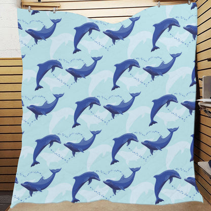 Dolphin Heart Pattern Premium Quilt