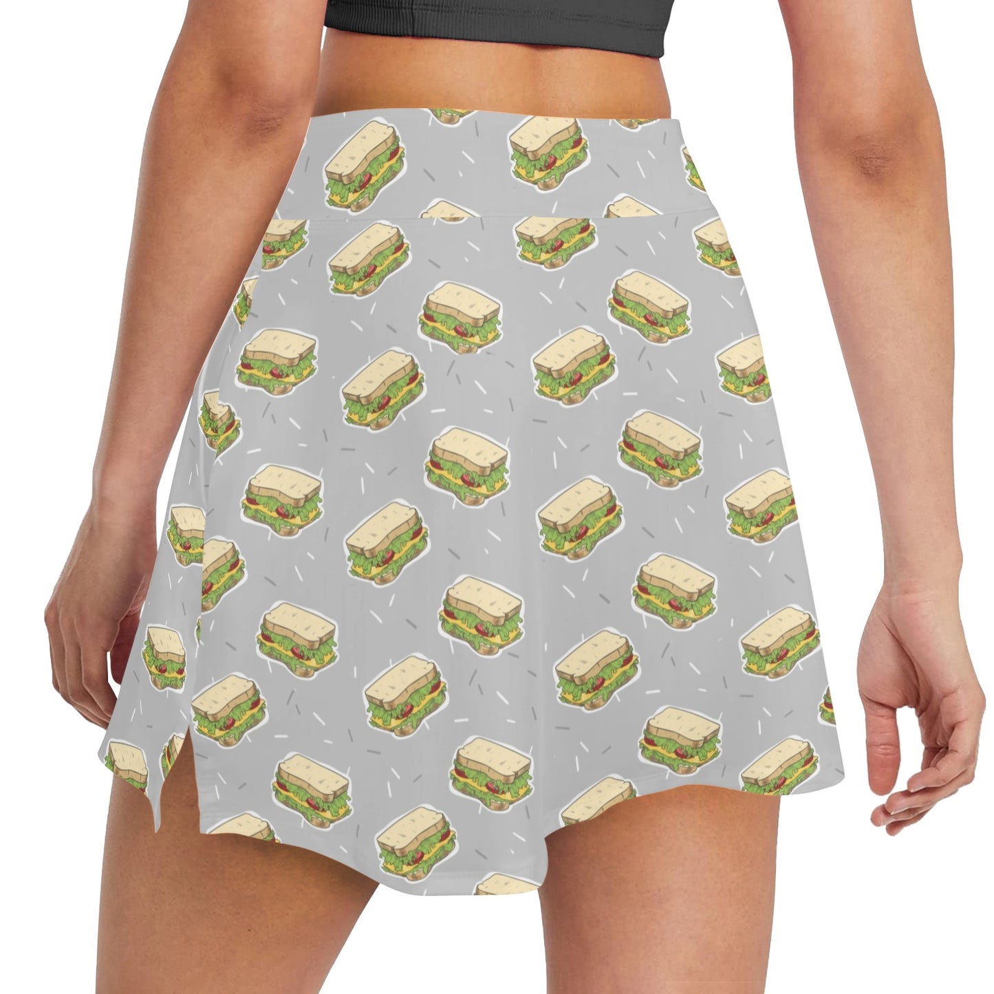 Sandwich Print Design LKS304 Women's Golf Skirt with Pocket