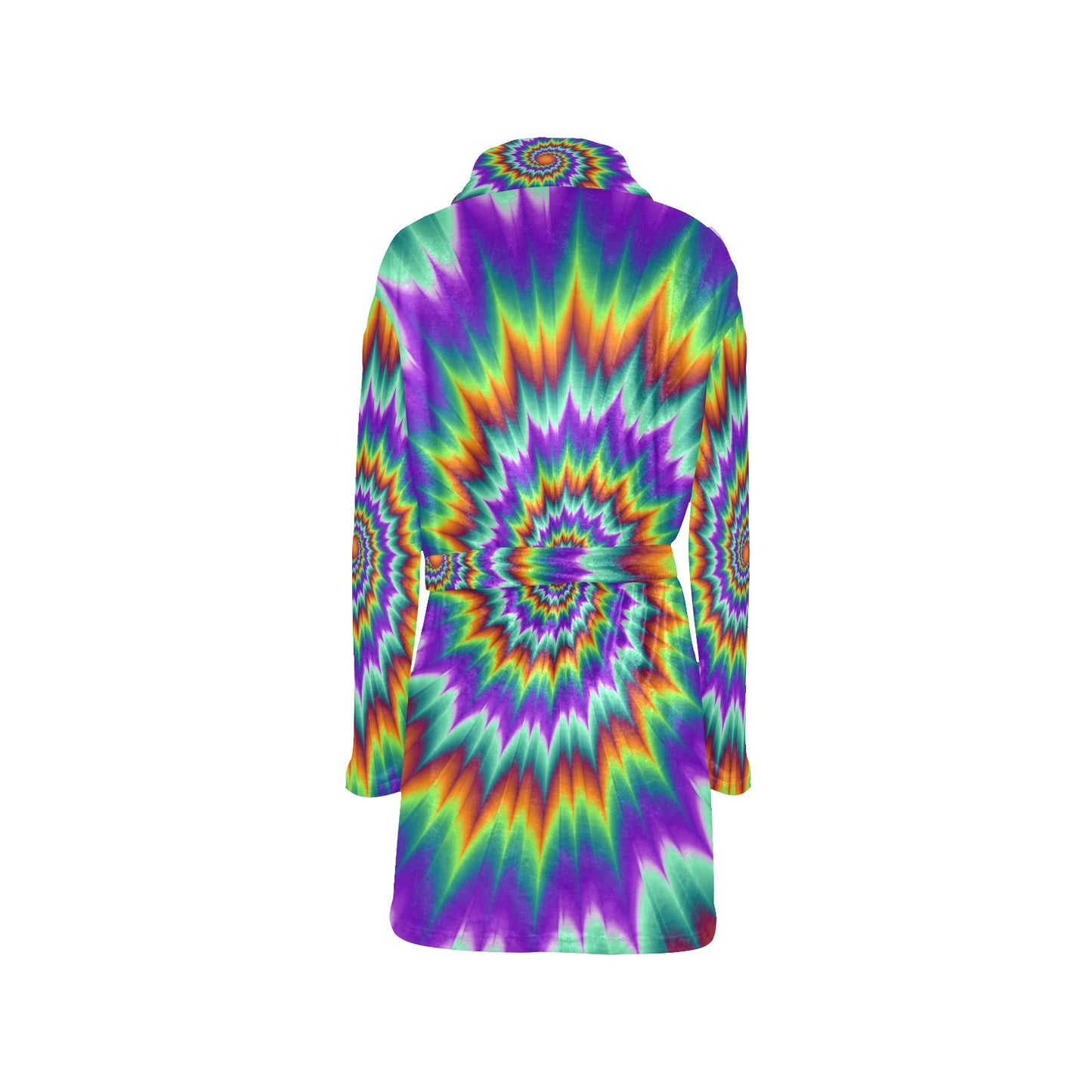Optical illusion Pulsing fiery spirals Women's Fleece Robe