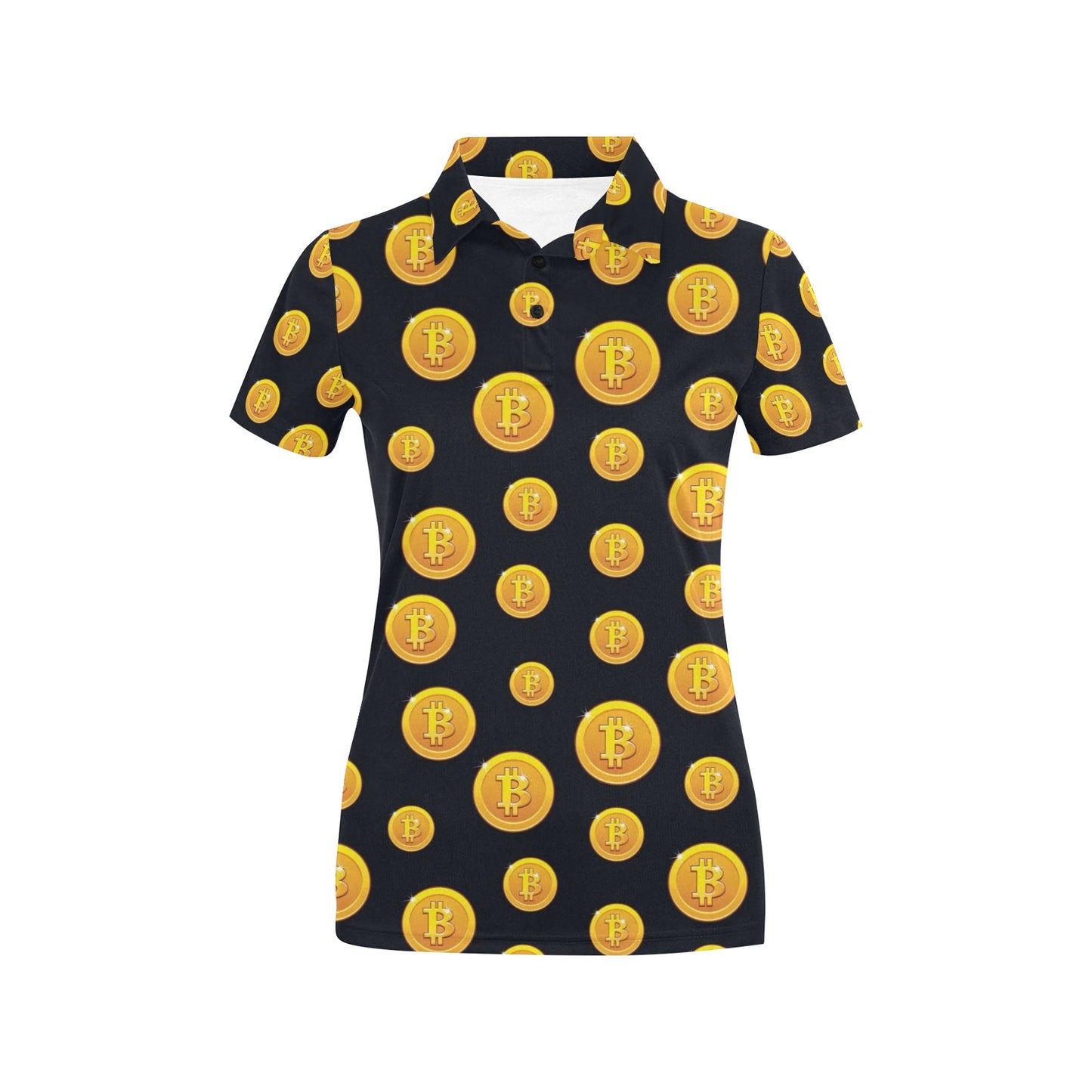 Bitcoin Pattern Print Design DO04 Women's Polo Shirt