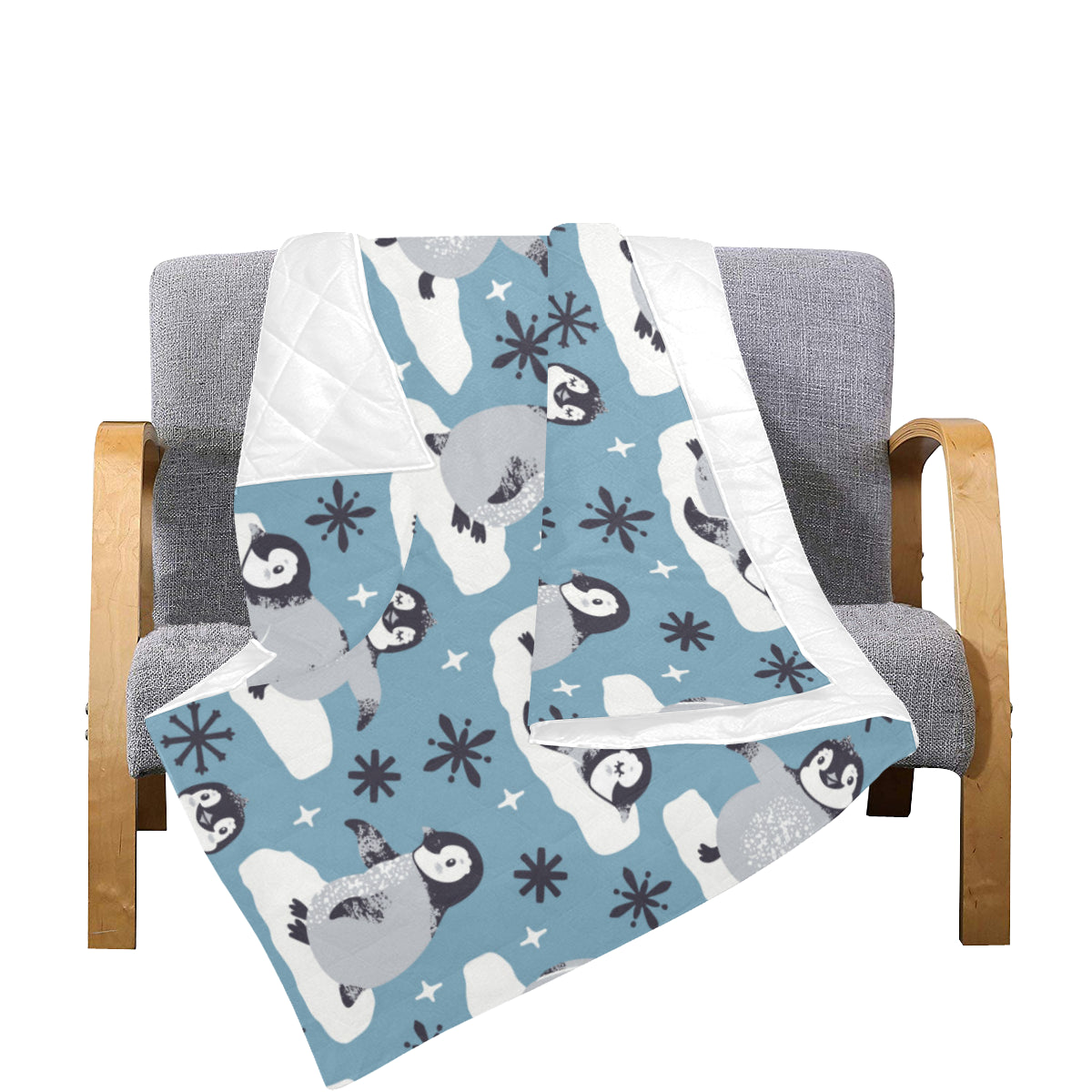 Penguin Pattern Print Design A05 Premium Quilt