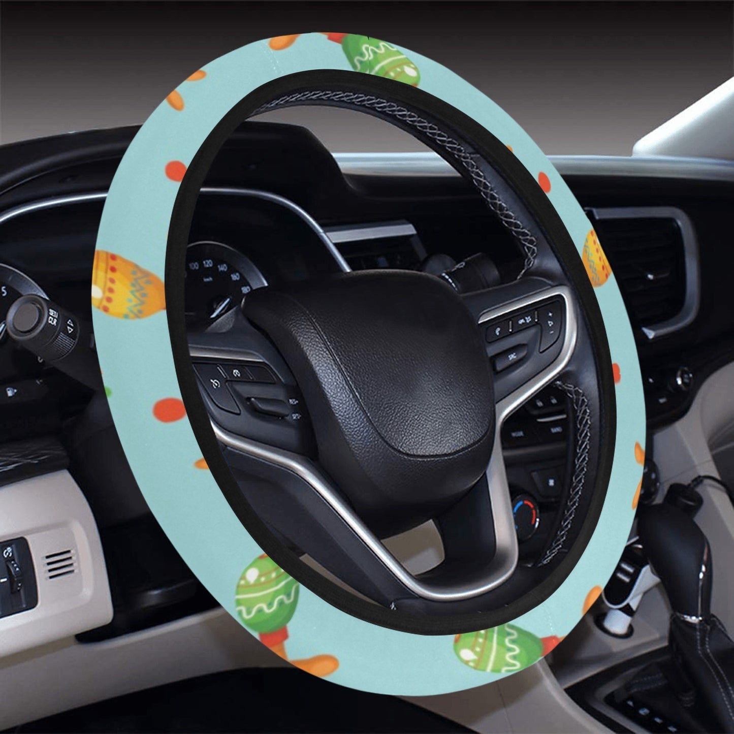 Maracas Print Design LKS402 Steering Wheel Cover with Elastic Edge