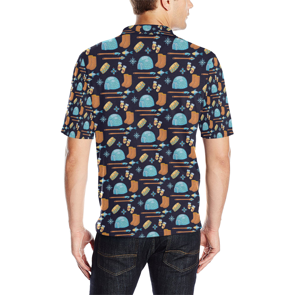 Eskimo Pattern Print Design 02 Men Polo Shirt