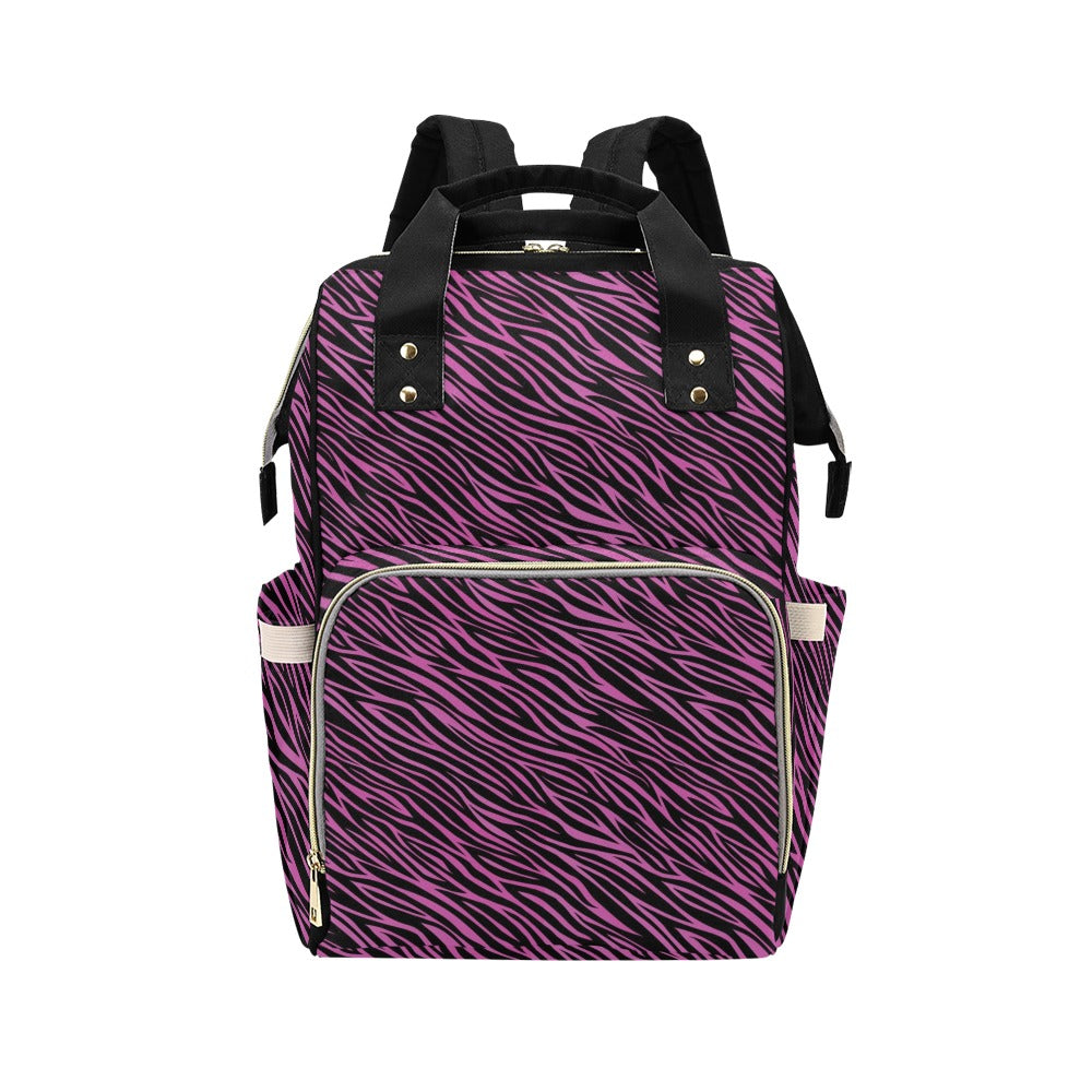 Zebra Pink Print Design LKS304 Diaper Bag Backpack