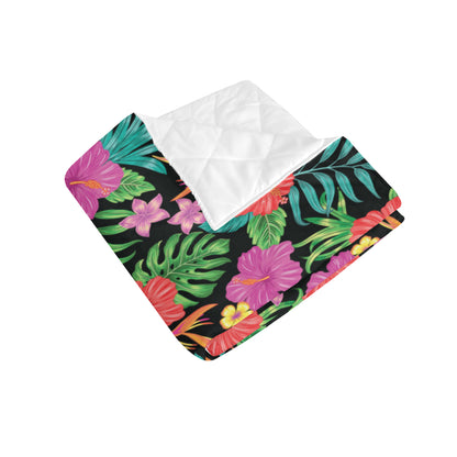 Hibiscus Red Hawaiian Flower Premium Quilt