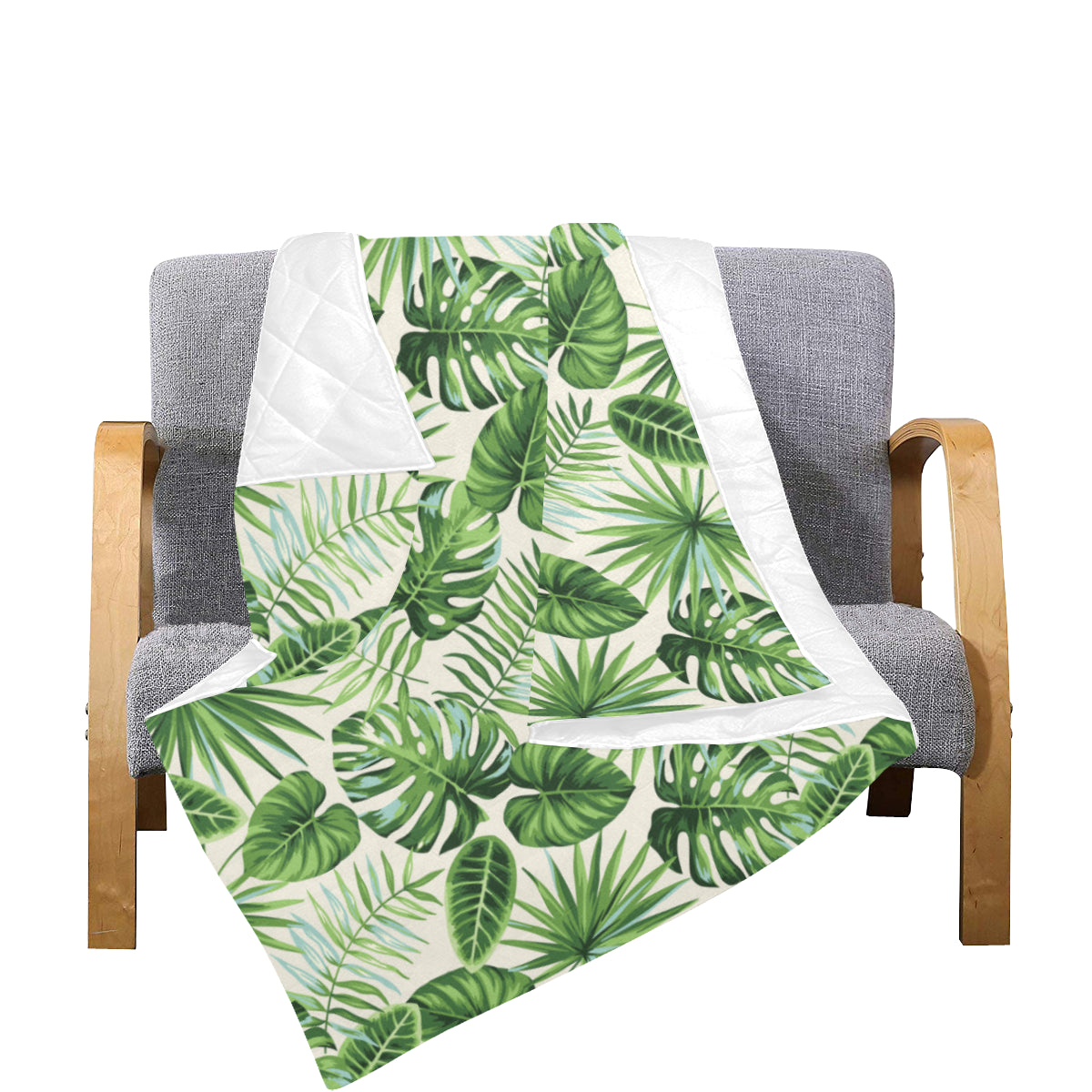 Palm Leaf Pattern Print Design A01 Premium Quilt