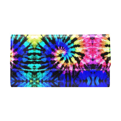 Tie Dye Rainbow Design Print Women's Trifold Wallet