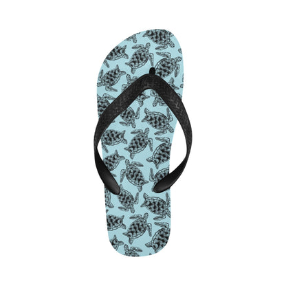 Sea Turtle Print Design LKS3010 Flip Flops