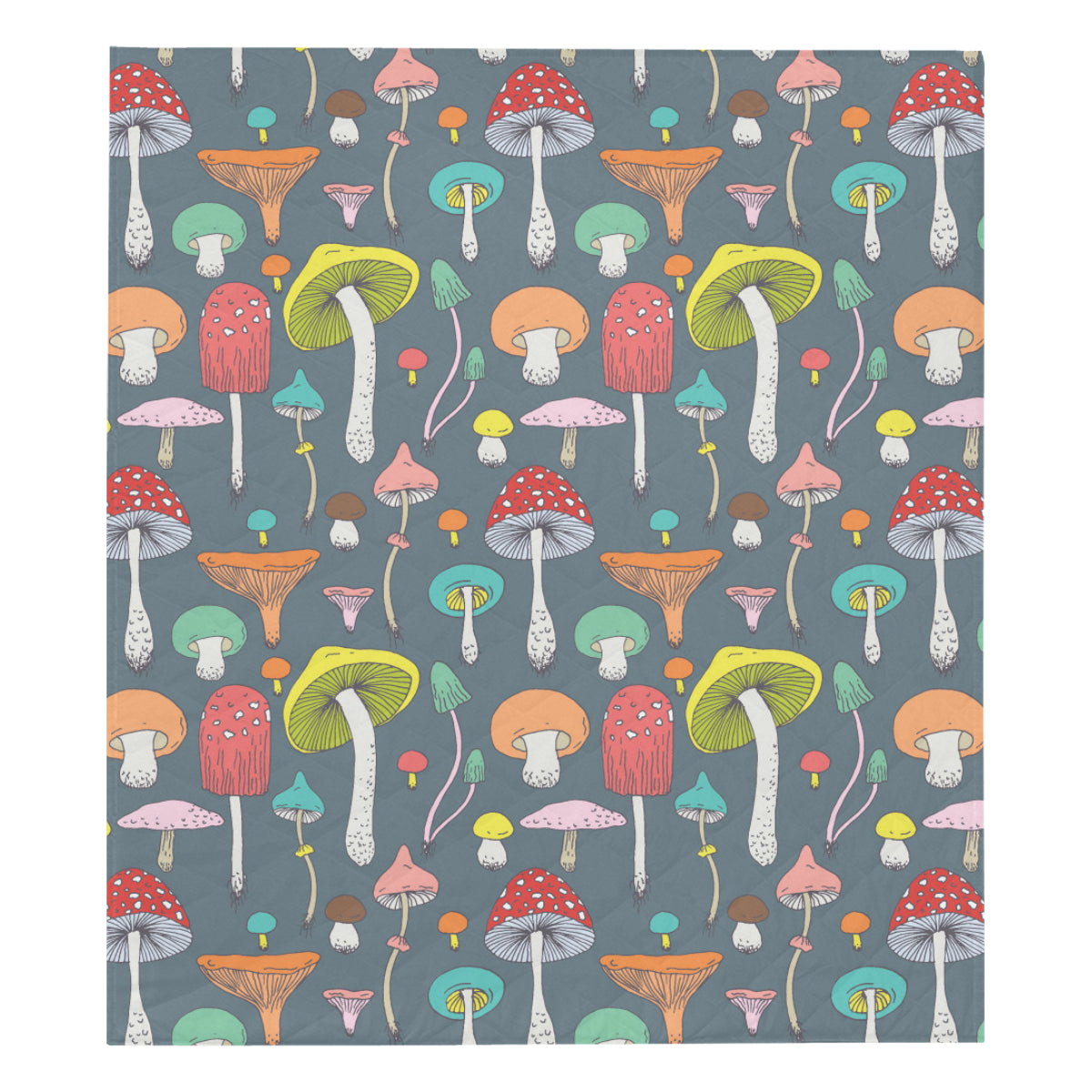 Mushroom Pattern Print Design A03 Premium Quilt