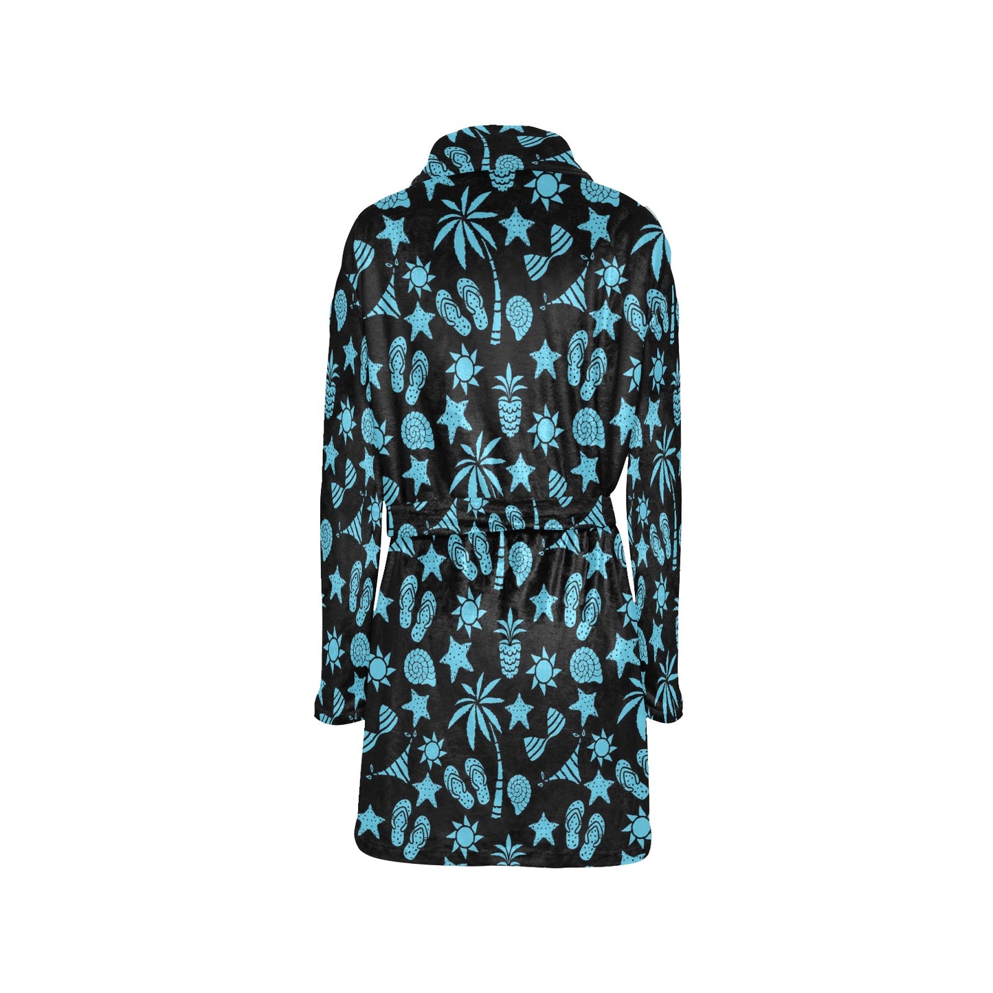Beach Scene Pattern Print Design 03 Women's Fleece Robe