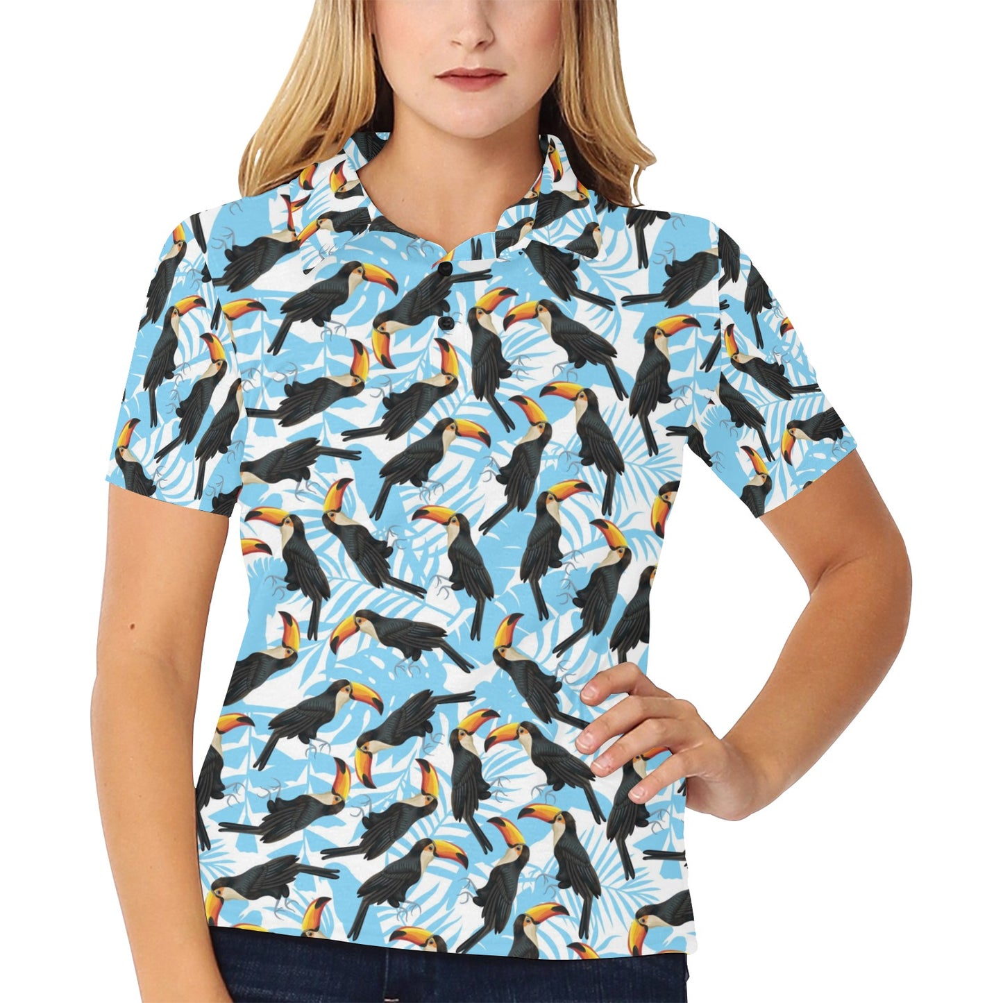 Toucan Print Design LKS303 Women's Polo Shirt