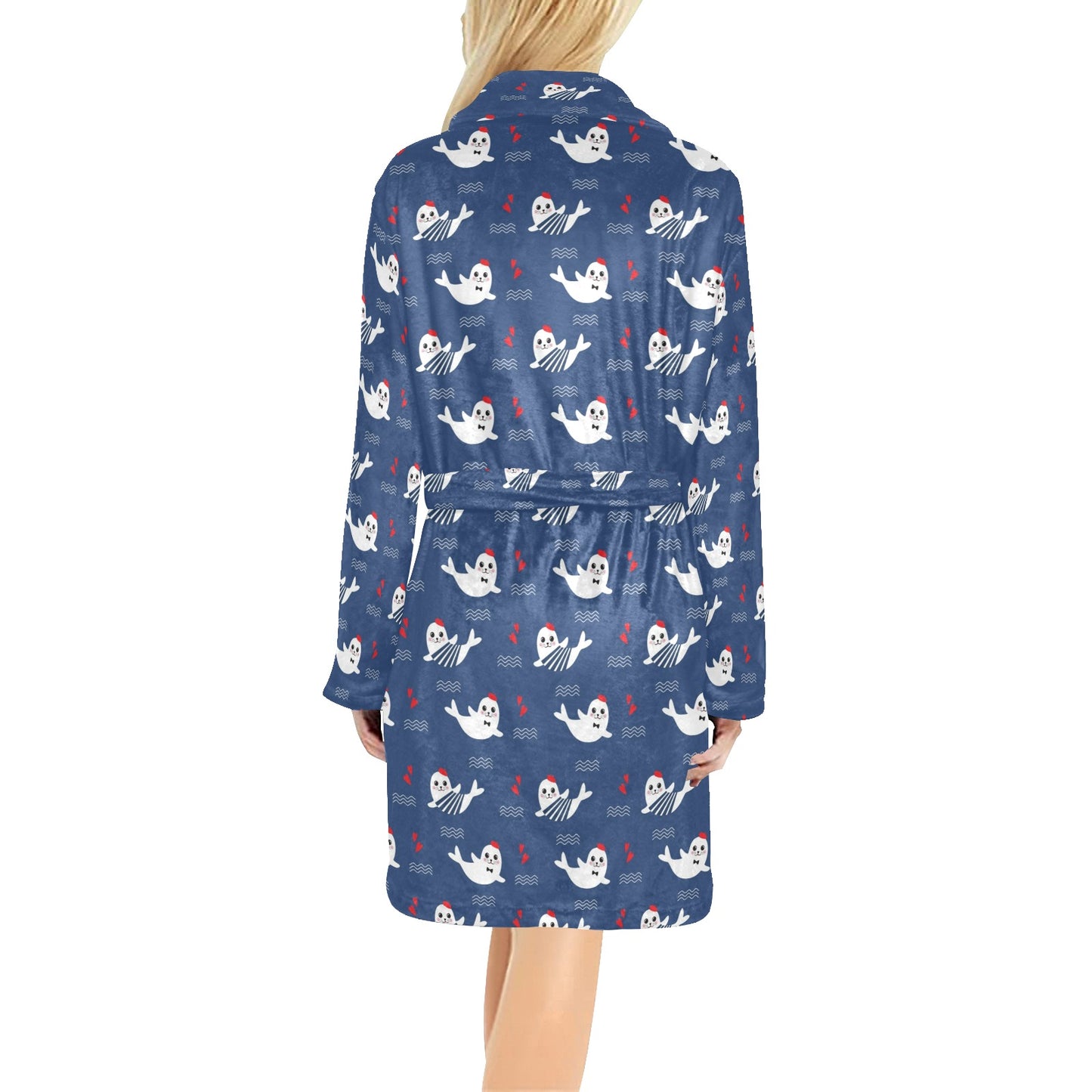 Sea Lion Print Design LKS403 Women's Fleece Robe