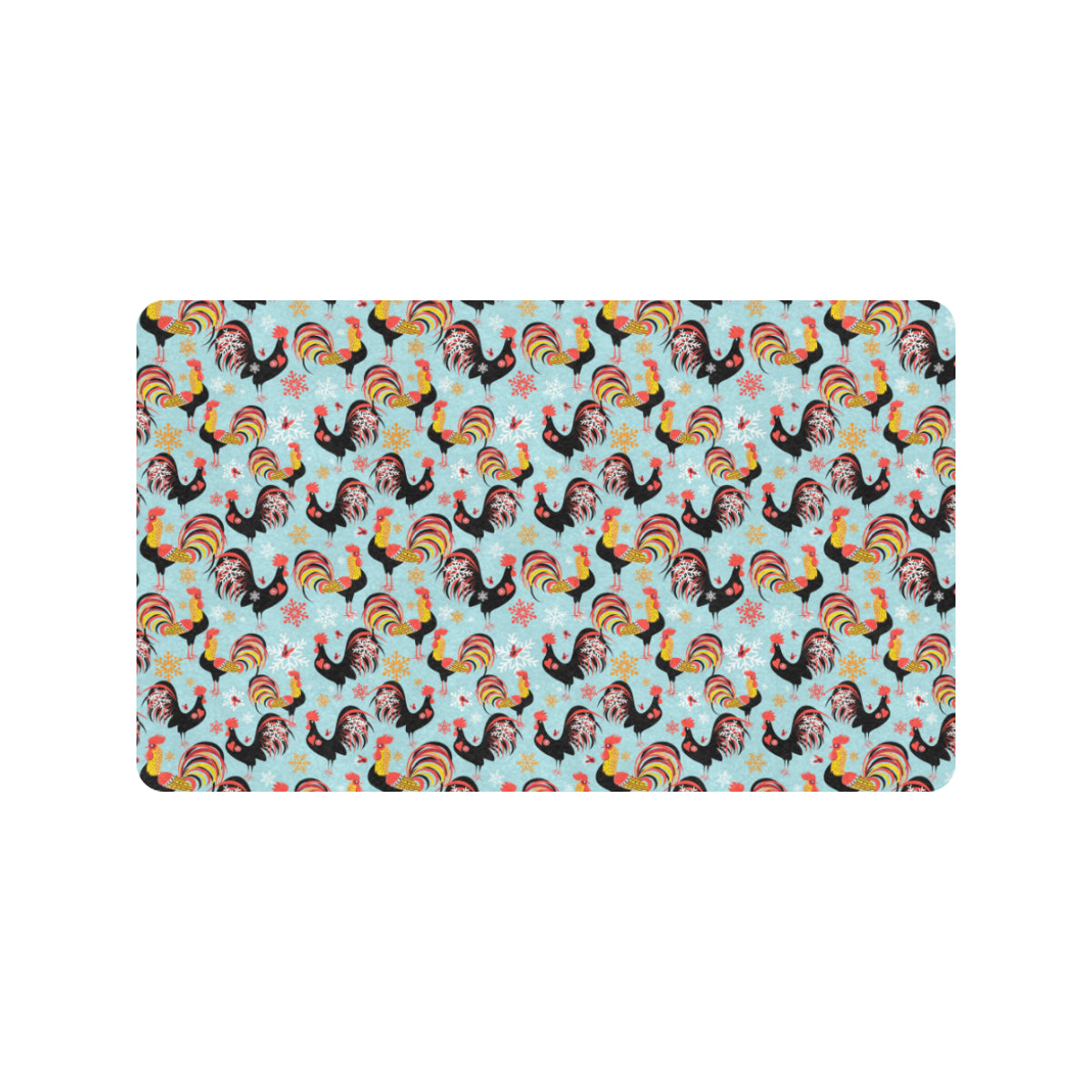 Rooster Themed Design Rubber Doormat