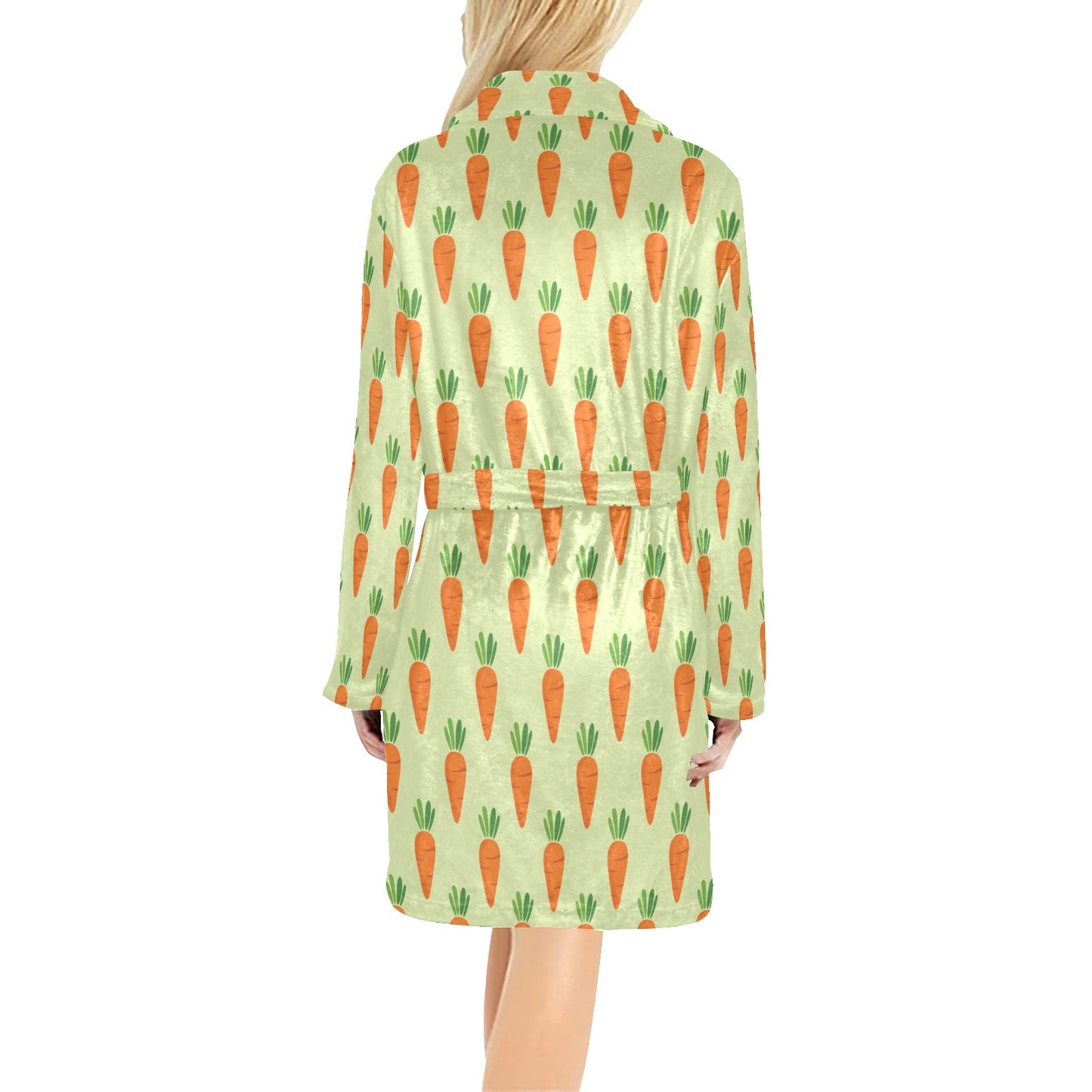 Carrot Pattern Print Design 02 Women's Fleece Robe
