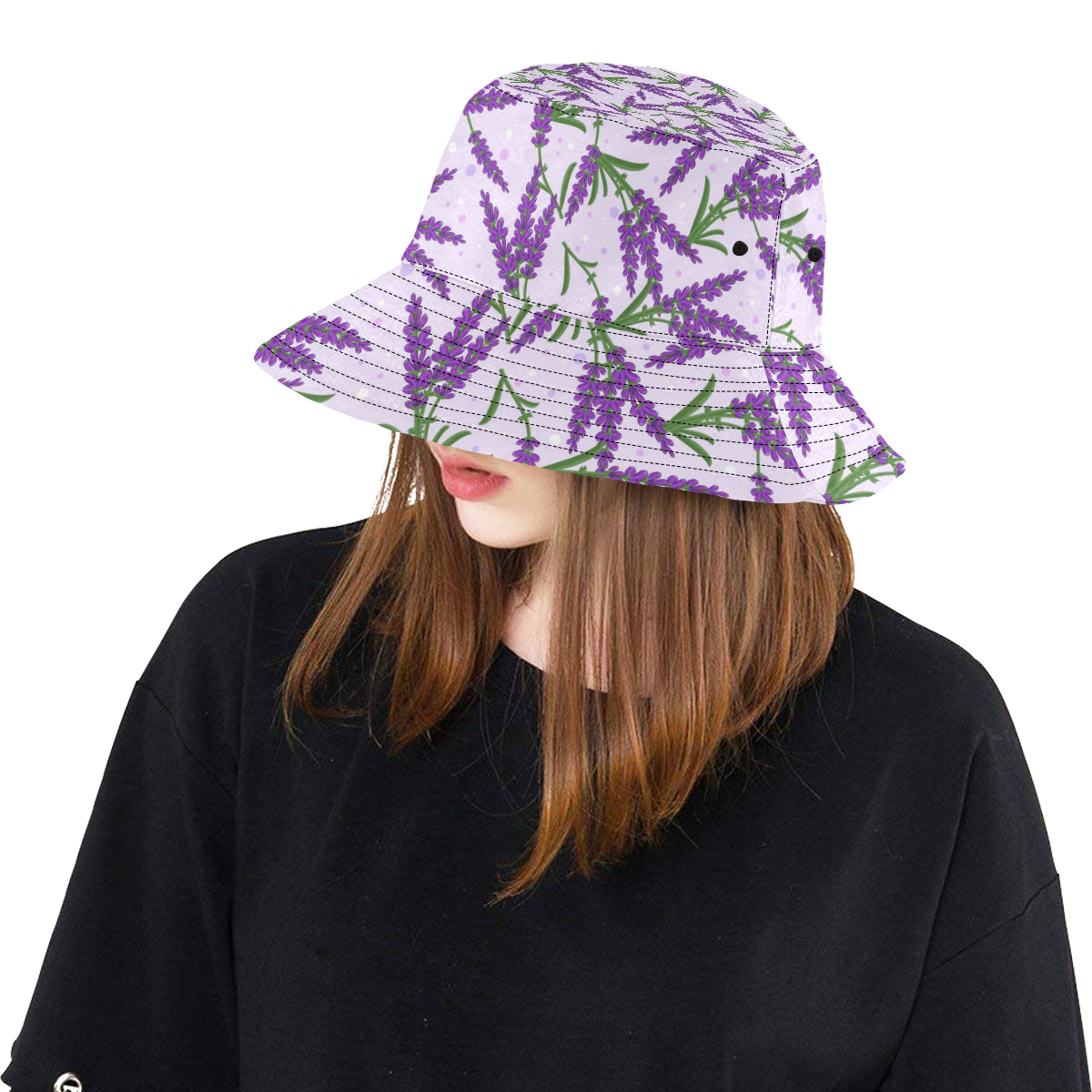 Lavender Pattern Print Design LV02 Unisex Bucket Hat