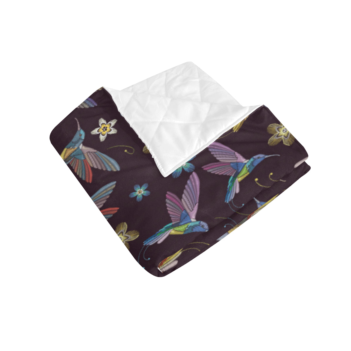 Hummingbird Pattern Print Design 04 Premium Quilt