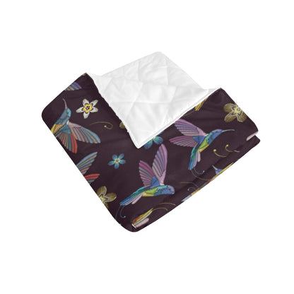 Hummingbird Pattern Print Design 04 Premium Quilt