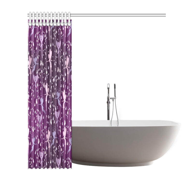 Fairy Pink Print Pattern Shower Curtain